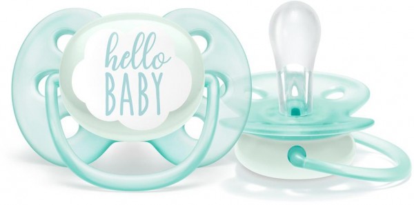 Пустышка ultra soft, Hello, 0-6 мес, 1 шт, для мальчиков Philips Avent ultra soft SCF522/01