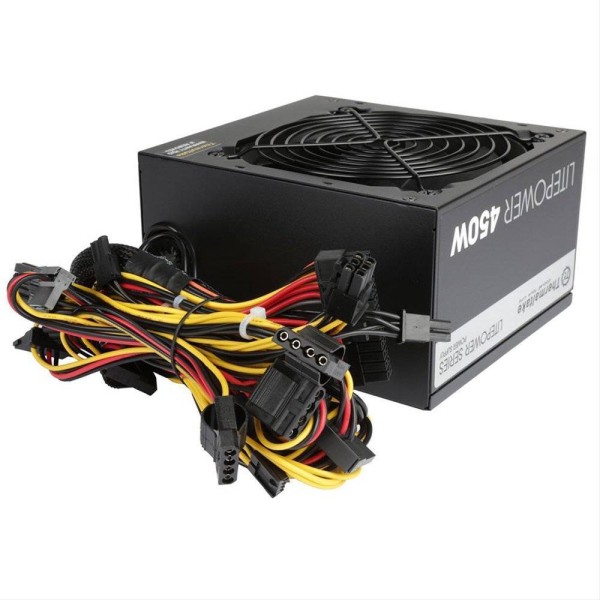 Блок питания Thermaltake Litepower 450W <450W, (20+4+4+4) pin, 2x(6+2) pin, 4xSATA, 4xMolex, FDD, 12 см, кабель питания,