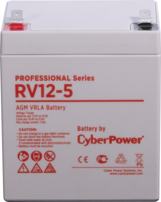 Аккумуляторная батарея PS CyberPower RV 12-5 / 12 В 5,7 Ач CyberPower Professional Series RV 12-5