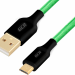 Greenconnect Кабель 3A 3.0m USB 2.0 для Samsung, GOLD, ОS Android, AM/microB 5pin, зеленый нейлон, AL корпус черный, черный ПВХ, 28/22 AWG, поддержка функции быстрой зарядки, GCR-51260 Greenconnect USB 2.0 Type-AM - USB Micro-B 3м