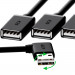 Greenconnect USB 2.0 Хаб гибкий 0.35m для 3-х устройств одновременно, двусторонний угловой AM / 3 х AF, черный, GCR-51545 Greenconnect GCR-51545