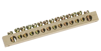 Шина PEN "земля-ноль" 8х12мм 8/2 (8групп/крепеж по краям) IEK IEK YNN21-08-100