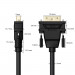 Greenconnect Кабель HDMI-DVI 0.3m черный, OD7.3mm, 28/28 AWG, позолоченные контакты, 19pin AM / 24+1M AM Dual Link, GCR-HD2DVI1-0.3m, тройной экран Greenconnect HDMI (m) - DVI-D (m) 0.5м