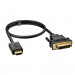 Greenconnect Кабель HDMI-DVI 0.3m черный, OD7.3mm, 28/28 AWG, позолоченные контакты, 19pin AM / 24+1M AM Dual Link, GCR-HD2DVI1-0.3m, тройной экран Greenconnect HDMI (m) - DVI-D (m) 0.5м