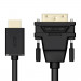 Greenconnect Кабель HDMI-DVI 0.3m черный, OD7.3mm, 28/28 AWG, позолоченные контакты, 19pin AM / 24+1M AM Dual Link, GCR-HD2DVI1-0.3m, тройной экран Greenconnect HDMI (m) - DVI-D (m) 0.5м