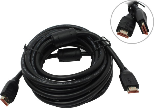 Кабель HDMI 19M/M ver 2.0, 5М,2 фильтра, Aopen/Qust <ACG517D-5M>