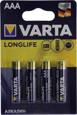 Батарейка Varta LONGLIFE LR03 AAA BL4 Alkaline 1.5V (4103) (4/96) (4 шт.) Батарейка Varta LONGLIFE 04103101414