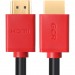 GCR Кабель 1.8m HDMI версия 1.4, черный, красные коннекторы, OD7.3mm, 30/30 AWG, позолоченные контакты, Ethernet 10.2 Гбит/с, 3D, 4K GCR-HM450-1.8m, экран Greenconnect GCR-HM450-1.8m