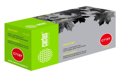 Картридж лазерный Cactus CS-C718Y 718 Y желтый (2900стр.) для Canon i-Sensys MF8330/MF8340/MF8350/MF