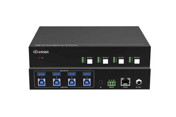 Матричный коммутатор USB Infobit [iMatrix UB44] Поддержка USB 3.0, управление по IP, RS232