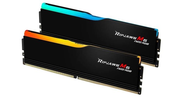 Модуль памяти G.SKILL RIPJAWS M5 NEO RGB 64GB 6000МГц DDR5 CL36 DIMM (Kit of 2x32GB) 1.35V XMP 3.0/EXPO, Black