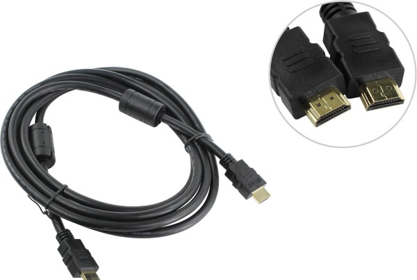 Кабель HDMI 19M/M ver 2.0, 3М, 2 фильтра  Aopen