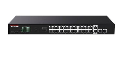 IP-COM G1128P-24-250W Коммутатор неуправляемый PoE, 28 портов, 26x1 Гбит/с, SFP 2x1 Гбит/с, PoE 24x30Вт