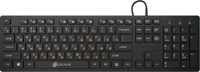 Клавиатура Oklick 520M2U черный/черный USB slim Multimedia Oklick 1061587