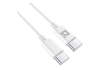 Defender Кабель F182, Type-C (M) - Type-C (M), 2 метра, Power Delivery 60Вт, TPE оплетка, белый.