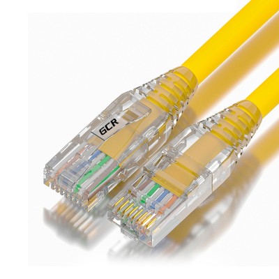 GCR Патч-корд 1.0m LSZH UTP кат.5e, желтый, коннектор ABS, 24 AWG, ethernet high speed 1 Гбит/с, RJ45, T568B, GCR-52617 Greenconnect RJ45(m) - RJ45(m) Cat. 5e UTP  1м желтый