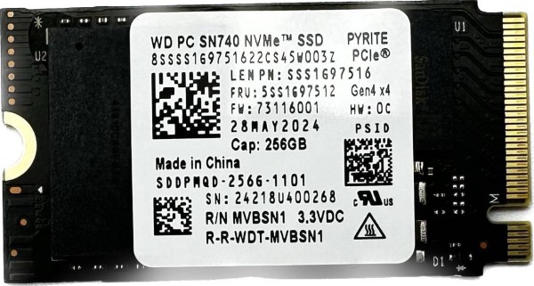 Western Digital WD SN740 256GB M.2 NVMe SSD PCIe 4.0 x4 2242 (OEM) гарантия 1 мес