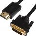 Greenconnect Кабель HDMI-DVI 1.8m черный, OD7.3mm, 28/28 AWG, позолоченные контакты, 19pin AM / 24+1M AM double link, тройной экран Greenconnect HDMI—DVI 19M / 25M double link