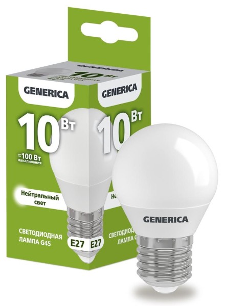 Лампа светодиодная IEK LL-G45-10-230-40-E27-G