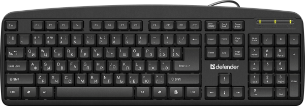 Defender Проводная клавиатура Office HB-910 RU,черный,полноразмерная Defender Office HB-910 RU