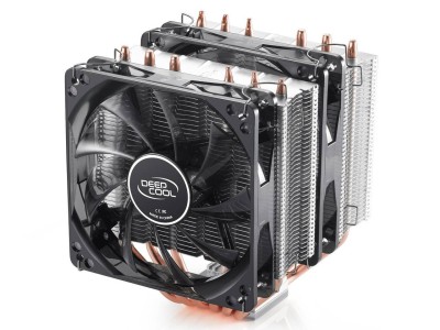 Кулер CPU DEEPCOOL NEPTWIN V2.0 (универсальный, 150W, 18-30 dB, 900-1500 rpm, 2x120мм, 4pin, медь+ алюминий, подсветка) 