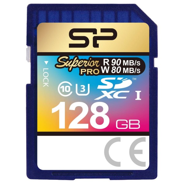 Флеш карта SD 128GB Silicon Power Superior Pro SDXC Class 10 UHS-I U3 90/80 Mb/s