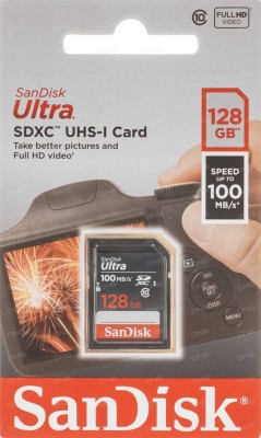 Флеш карта SD 128GB SanDisk SDXC Class 10 UHS-I  Ultra 100MB/s