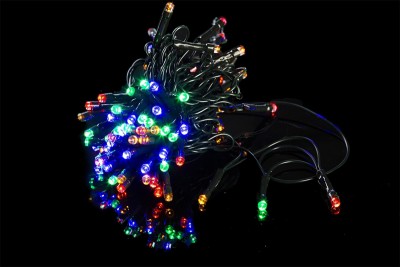 Гирлянда Гирлянда 50LED 220V, 8 режимов, 2 м, нить,  разноцветная