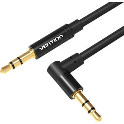 Кабель Vention аудио Jack 3,5 mm M/Jack 3,5 mm M угол 90  - 0.5м Черный Vention BAKBD-T