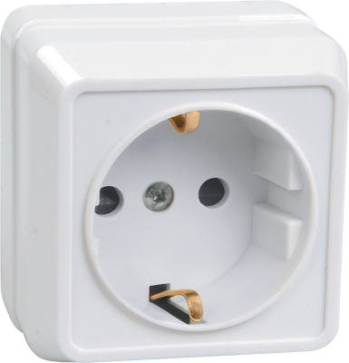 РС20-3-ОБ Розетка 1местн. с з/к 16А откр.уст. ОКТАВА (белый) ITK ERO11-K01-16-DC