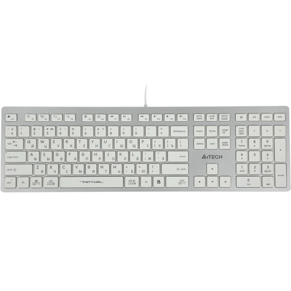 Клавиатура A4Tech FX50 белый USB slim Multimedia (FX50 WHITE) каб.:1.5м A4Tech FX50 WHITE