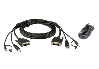 Набор защищенныйх кабелей  KVM USB DVI ATEN 2L-7D02UDX2