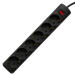 Сетевой фильтр PROGIX PG655, 6 розеток, черный, кабель 2 метра, с защитой от перегрузки, заземление, выключатель, мощность нагрузки 2200Вт, размер 320 х 50 х 40мм, сечение кабеля 3 х 0.75кв.мм. PROGIX PG655