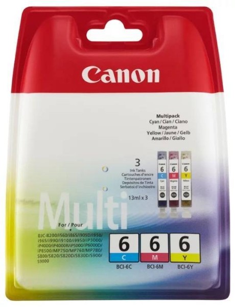 Набор картриджей CANON BCI-6 многоцветный,  3 картриджа