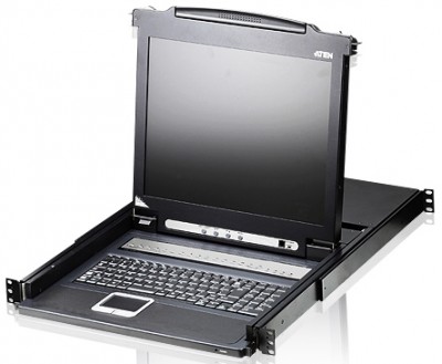 Консоль управления, LCD 17"(1280x1024), лат./рус. клав., 8-портовый KVM-переключатель ATEN CL1008MR