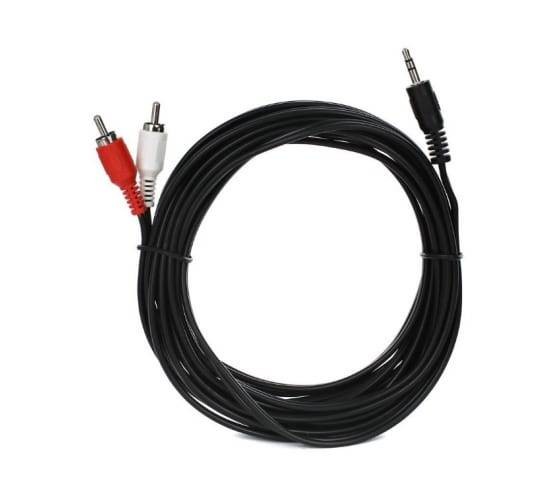 Кабель соединительный VCOM 3.5 Jack (M) - 2xRCA (M), стерео, аудио,  5.0м <VAV7183-5M>