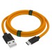 GCR QC Кабель 1.5m, TypeC, быстрая зарядка, оранжевый TPE, черные коннекторы, 28/22 AWG, GCR-52724 Greenconnect USB 2.0 Type-AM - USB 2.0 Type-C (m) 1.5м
