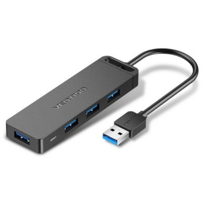 Концентратор Vention OTG USB 3.0 на 4 порта Черный - 0.15м. Vention CHLBB