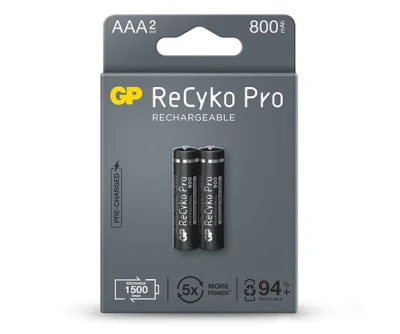 Перезаряжаемые аккумуляторы  ReCyko GP 85AАAHC AАA, мин. ёмкость 800 мАч - 2 шт. в клемшеле GP 4891199089206