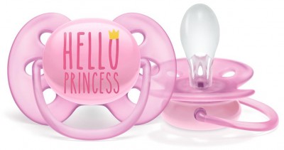 Пустышка ultra soft, Hello princess, 6-18 мес, 1 шт, для девочек Philips Avent ultra soft SCF529/01