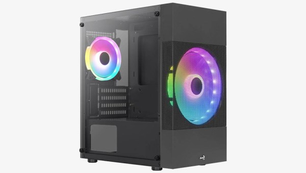 Корпус AeroCool Atomic Lite-G-BK-V2 Black Mini Tower (micro ATX/mini-ITX, без БП, Steel, ABS, RGB) (4710562758603)