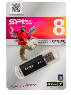Флеш накопитель 8GB Silicon Power Ultima U02, USB 2.0, Черный