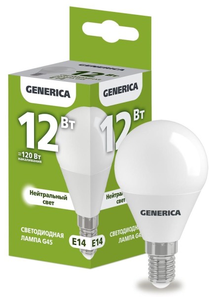 Лампа светодиодная IEK LL-G45-12-230-40-E14-G