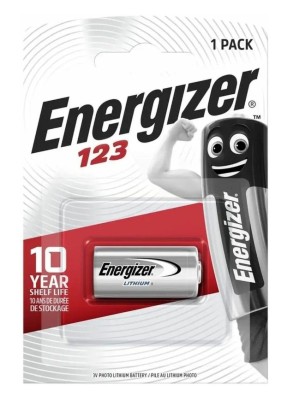 Батарейка Energizer CR123A BL1 Lithium 3V (1/6/60) Energizer E300777602