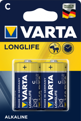 Батарейка Varta LONGLIFE LR14 C BL2 Alkaline 1.5V (4114) (2/20/200) (2 шт.) VARTA 04114101412