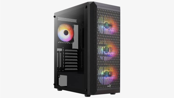 Корпус AeroCool Beam-G-BK-V2 Black Mini Tower (ATX/micro ATX/mini-ITX, без БП, Steel ABS, 4x120mm FAN RGB) 4711099471744