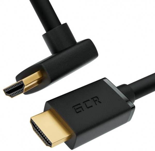 GCR Кабель 1.0m HDMI 2.0, M/M верхний угол, черный, HDR 4:2:2, Ultra HD, 4K 60 fps 60Hz/5K*30Hz, 3D, AUDIO, 18.0 Гбит/с, 28/28 AWG, GCR-52318 Greenconnect HDMI (m) - HDMI (m) 1м