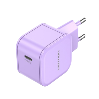 Сетевое зарядное устройство Vention на 1 порт USB С 20W  Фиолетовый, шт. Vention FEJV0-EU