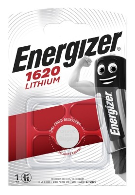 Батарейка Energizer CR1620 BL1 Lithium 3V (1/10/140) Energizer E300844002
