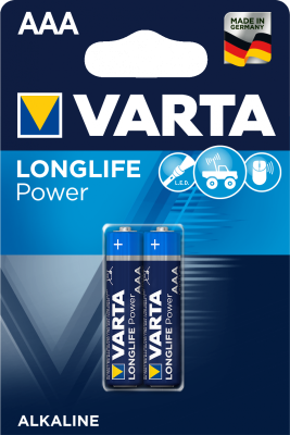 Батарейка Varta LONGLIFE POWER (HIGH ENERGY) LR03 AAA BL2 Alkaline 1.5V (4903) (2/20/100) (2 шт.) VARTA 04903121412